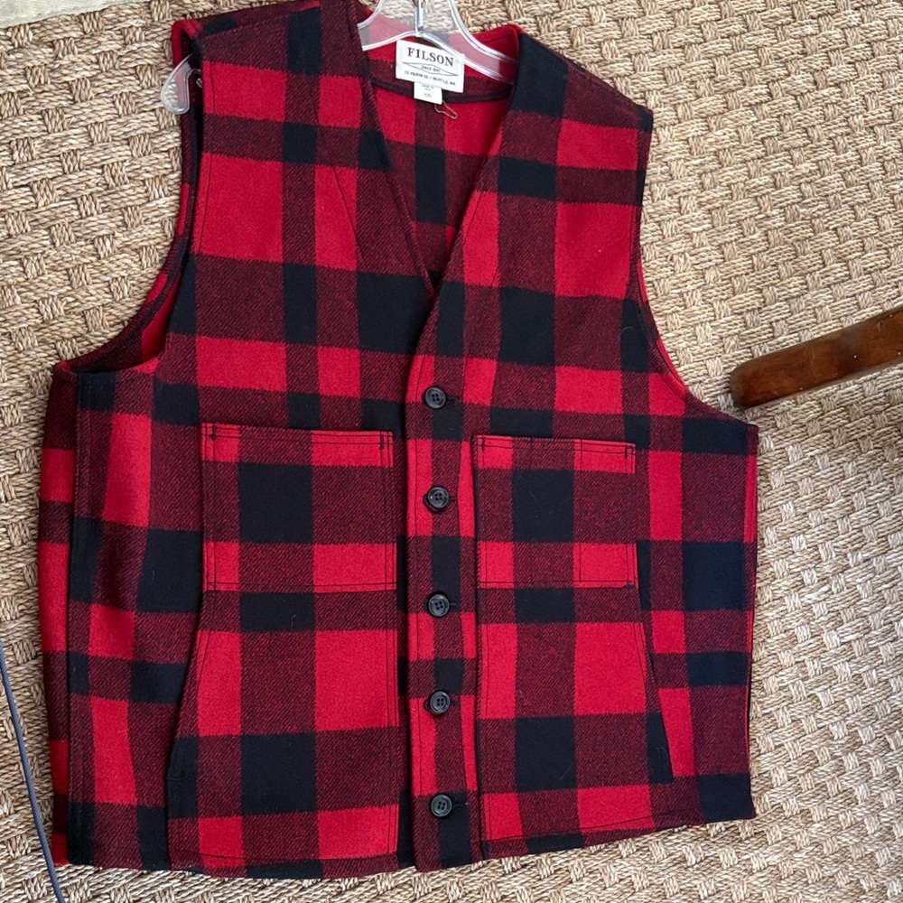 Filson Buffalo Check Wool Vest Mackinaw size xxl